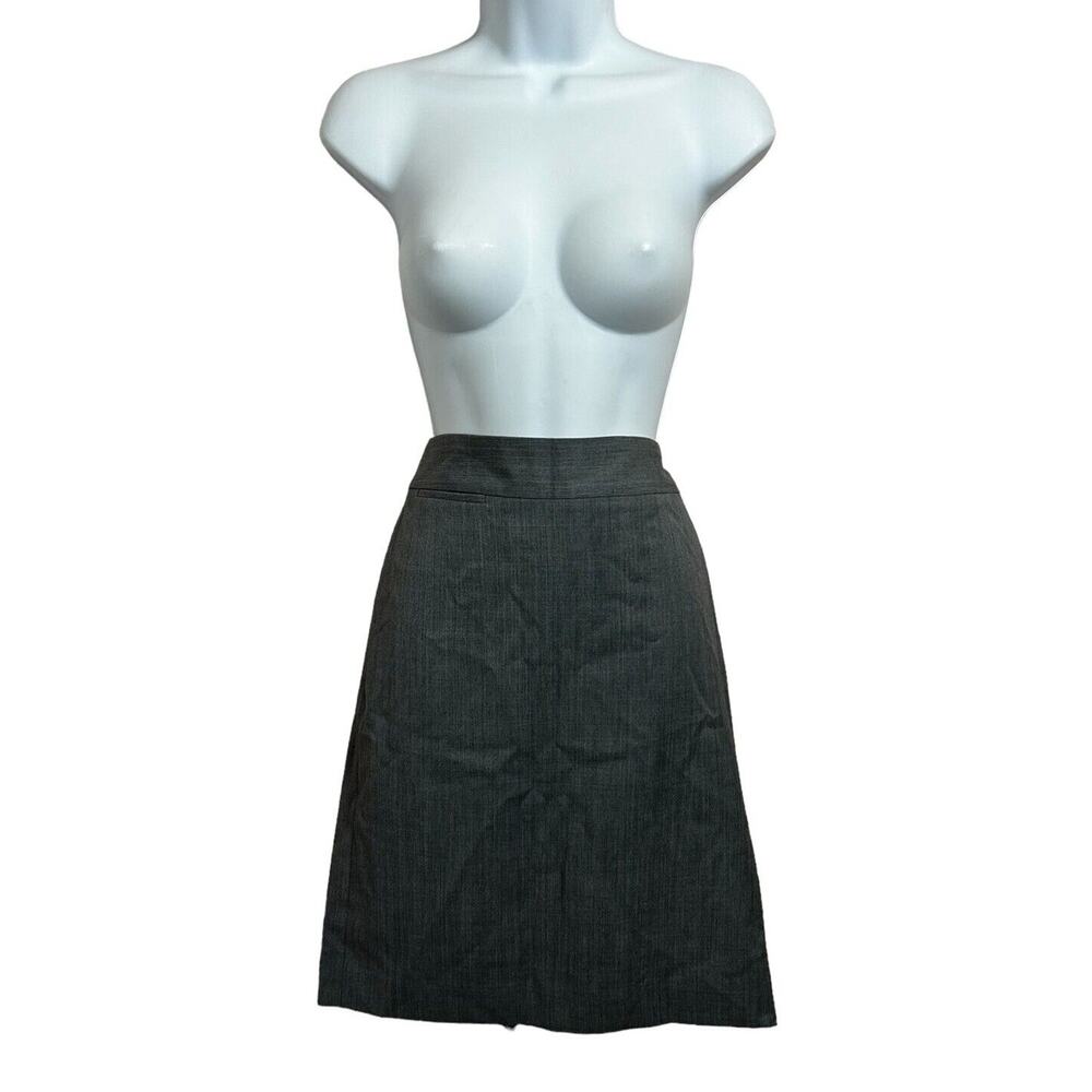 J.Crew Factory Gray Pencil Skirt Sz 4 Wool Blend Lined Office Business